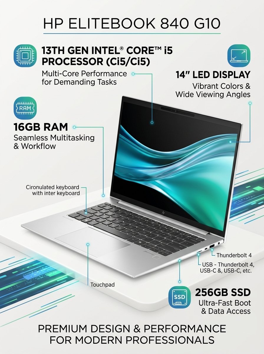 HP EliteBook 840 G10 Intel Core i5 13TH Gen laptop view 2